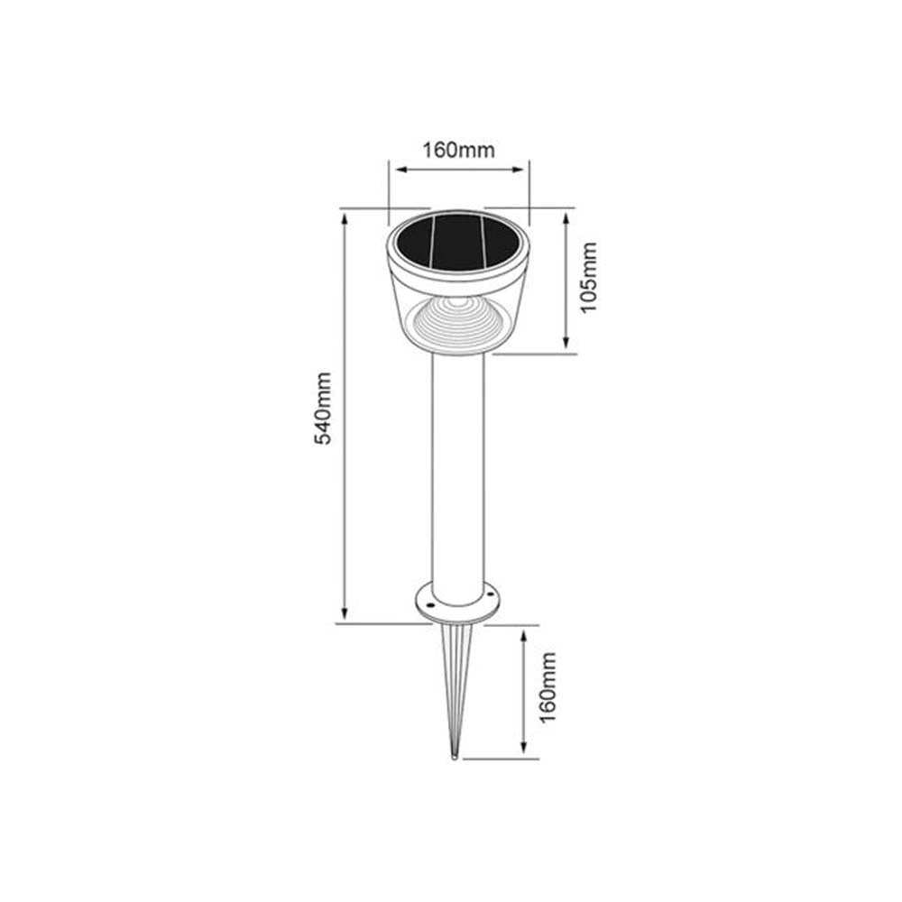 MINI POSTE LED TECNOLITE KOI I CON PANEL SOLAR 1W LUZ SUAVE CÁLIDA NO ATENUBLE LED INTEGRADO ESTACA INCLUIDA ***TECNOLITE HAE***