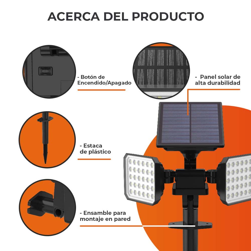 LUMINARIO EXT LED 01.6W 3.7VCD 120LM 30K NGR