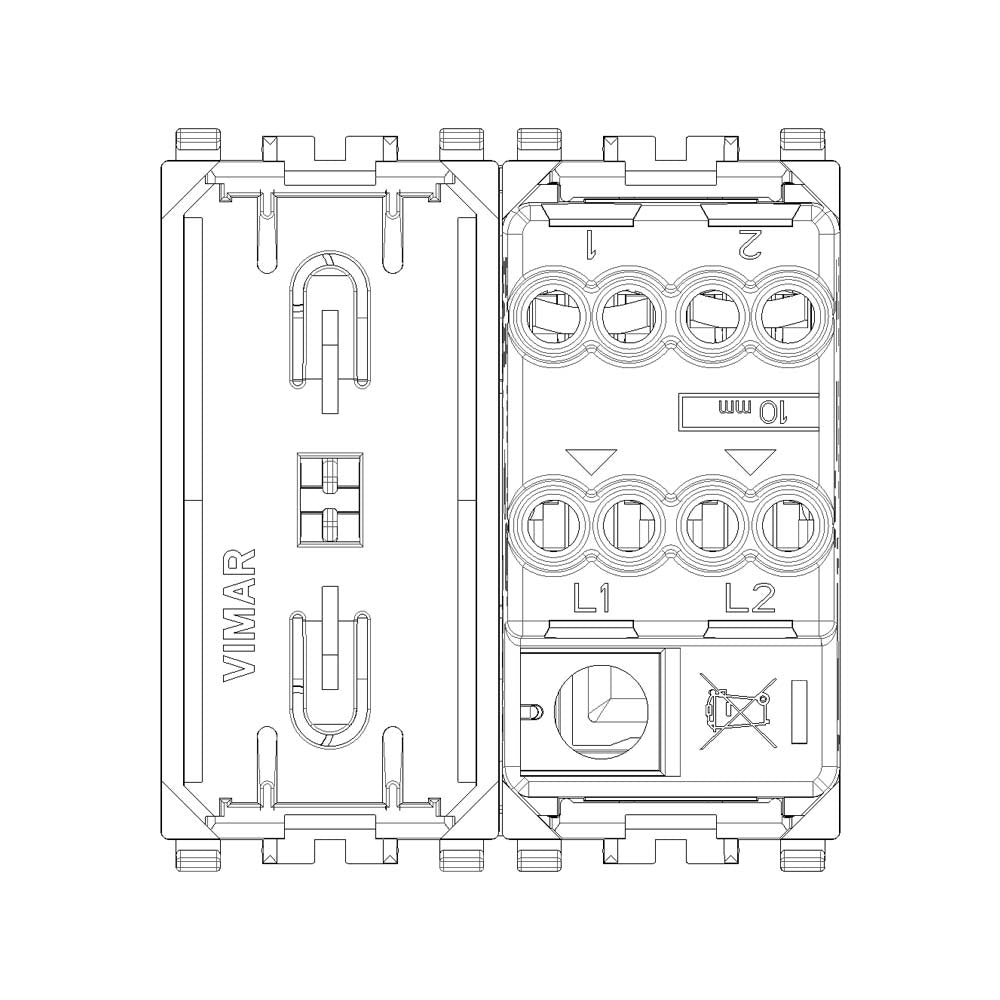 INTERRUPTOR CRUZADO 1P 16AX 2 MODULOS GRIS EIKON VIMAR