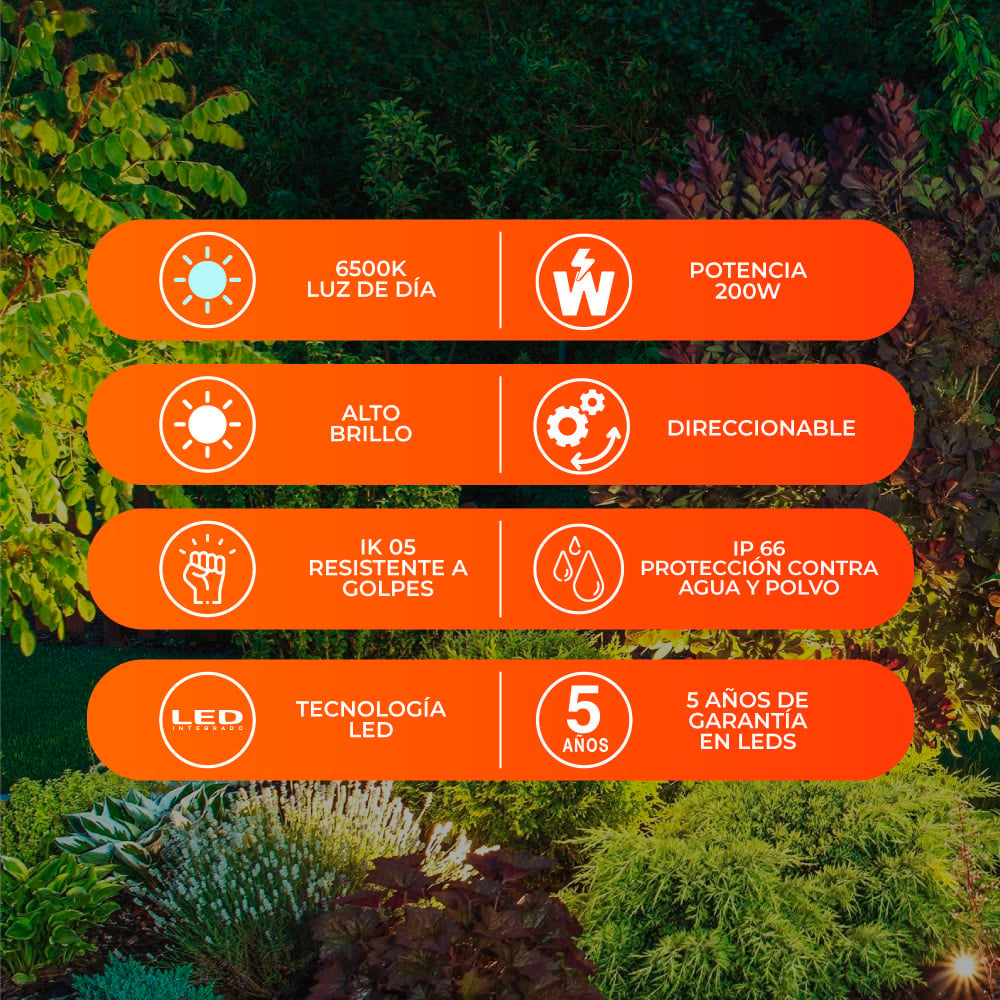 REFLECTOR EXT LED 200W 100-240V 18000LM 6500K NGR REFLECTOR EXT LED 200W 100-240V 18000LM 6500K NGR ***HAE2025***