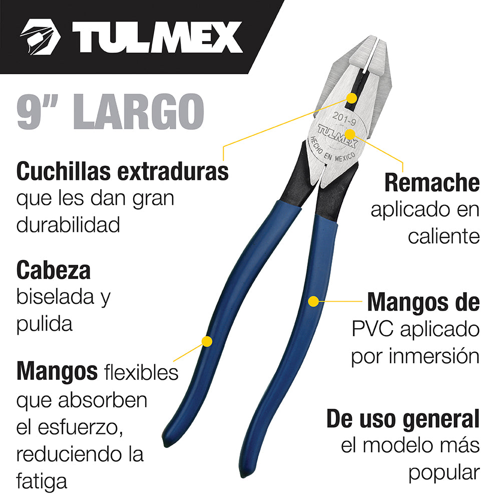 PINZA DE ELECTRICISTA 9" CLASICA TULMEX KLEIN TOOLS