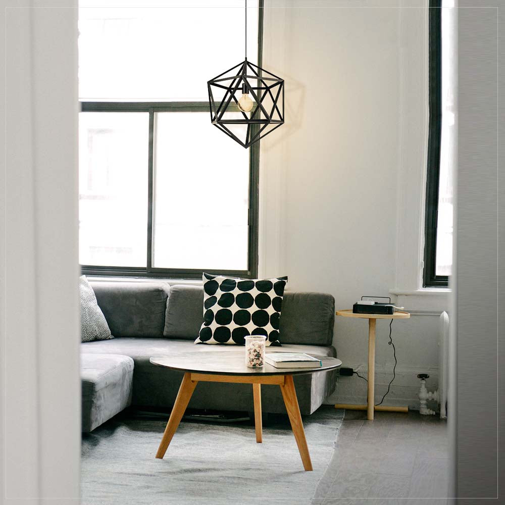 LUMINARIO COLGANTE HEXAGONAL E26 1X60W MAX 120V NEGRO EMBLETON