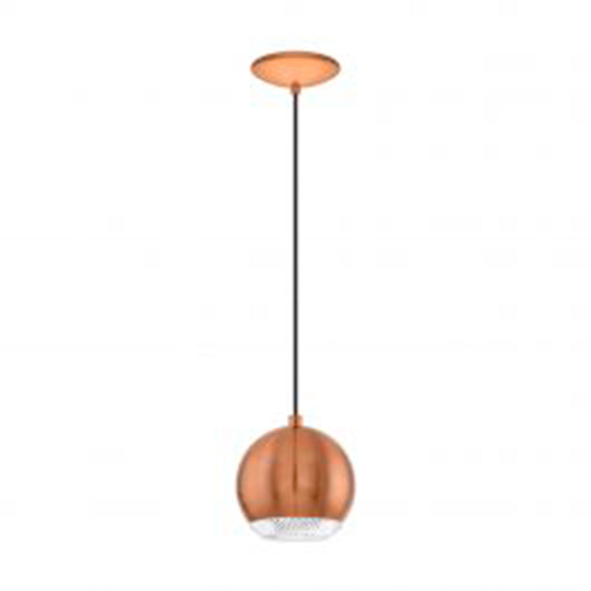 LUMINARIO COLGANTE ACERO COBRE CEPILLADO LAMPARA FORMA ESFERICA 1 LUZ LED GU10 CONESSA *** HA. LUMI ***