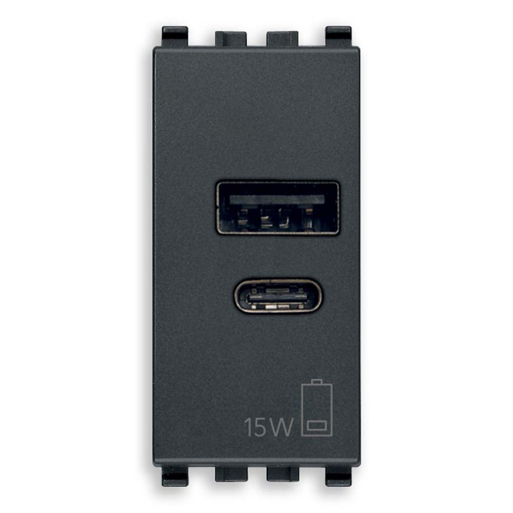ALIMENTADOR USB A+C 5V 2.4A 1M GRIS EIKON