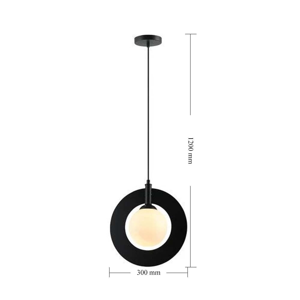 LUMINARIA LED COLGANTE CRISTAL OPALINO/NEGRO 5 W LUNA *** HA. LUMI ***