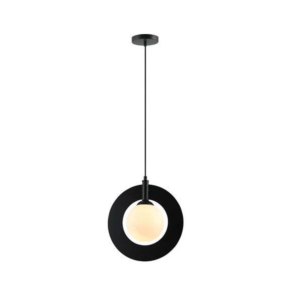 LUMINARIA LED COLGANTE CRISTAL OPALINO/NEGRO 5 W LUNA *** HA. LUMI ***