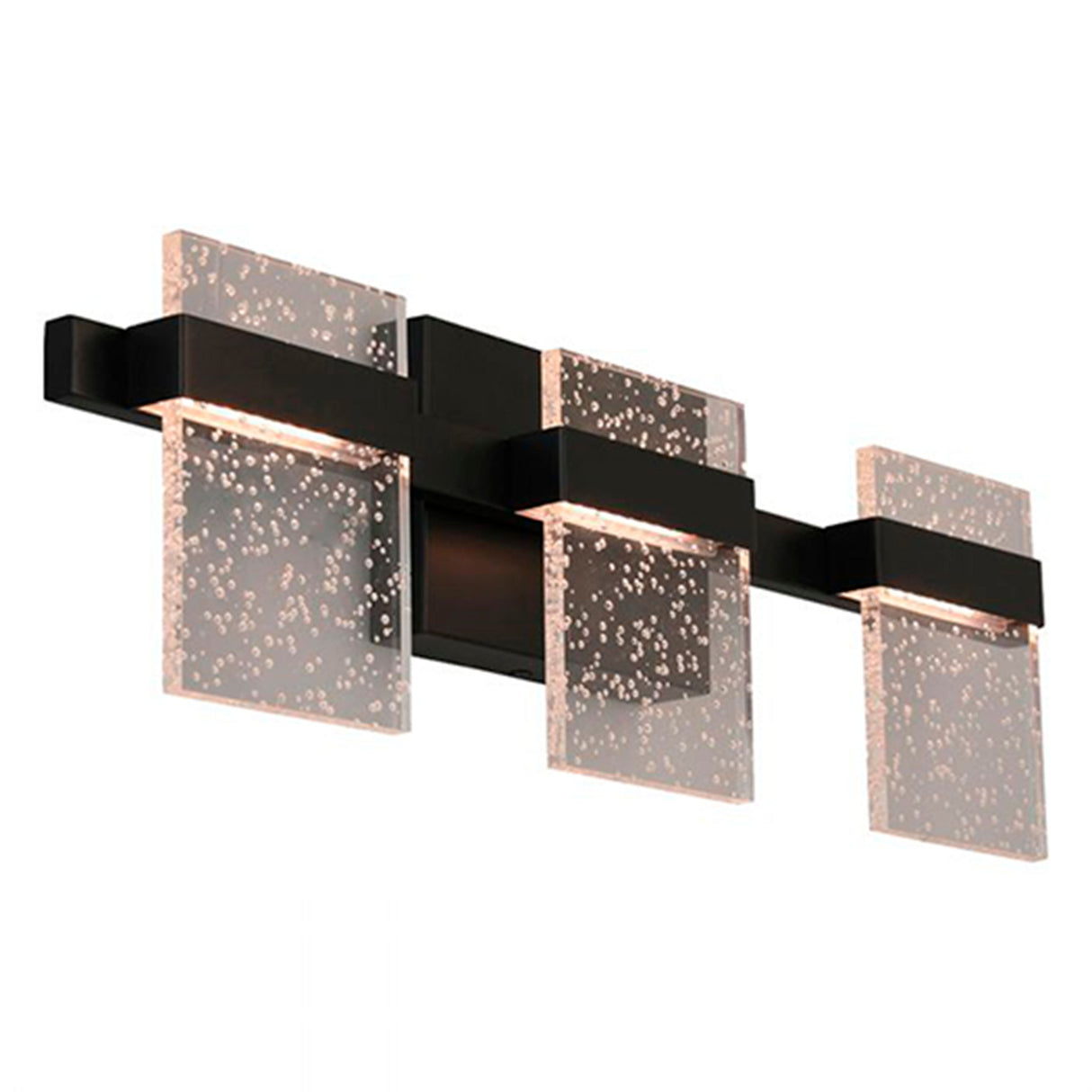 LUMINARIO DE PARED LED 3 PANTALLAS MADRONA 27W 3000K ACERO NEGRO VIDRIO HUMO