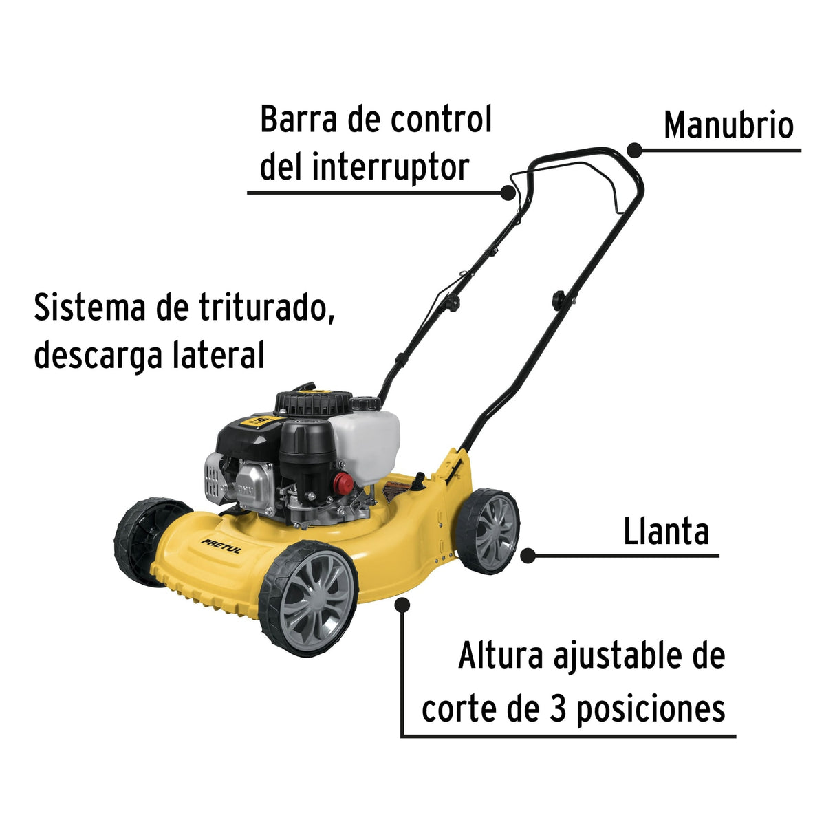 PODADORA, MOTOR GASOLINA 3HP16' PRETUL