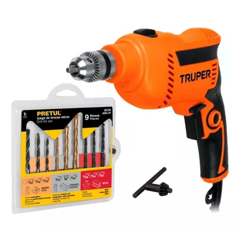 JUEGO DE BROCAS MIXTO 9 PIEZAS PRETUL MCA TRUPER PRETUL