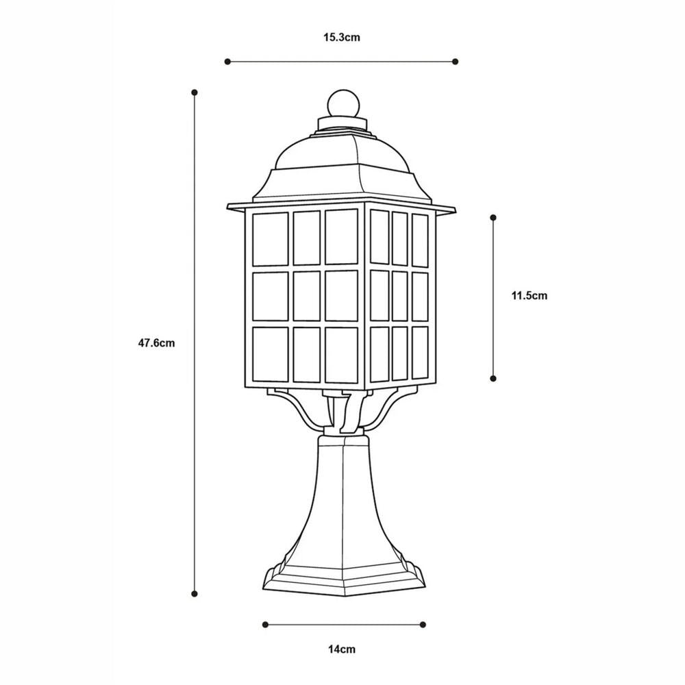 LAMPARA EXTERIOR PISO OXIDO 1L E27 100W LUMIMEXICO ***SIN T.E.***