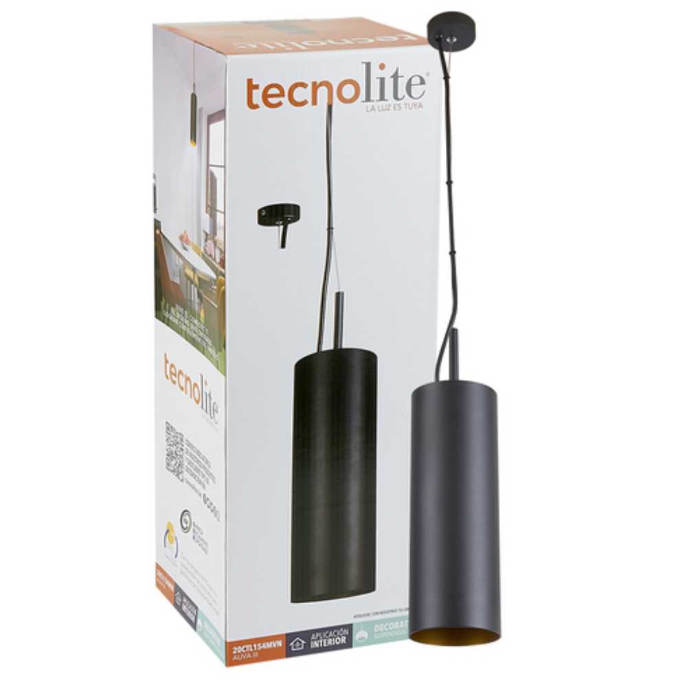 LAMPARA DE INTERIOR PARA SUSPENDER AUVA III TECNOLITE BASE E27 NEGRO