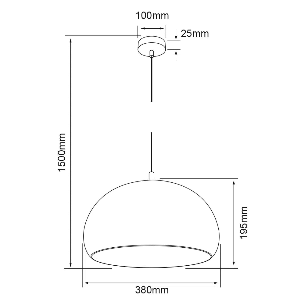 LÁMPARA DE INTERIOR TECNOLITE AGORA II PARA SUSPENDER BASE E27