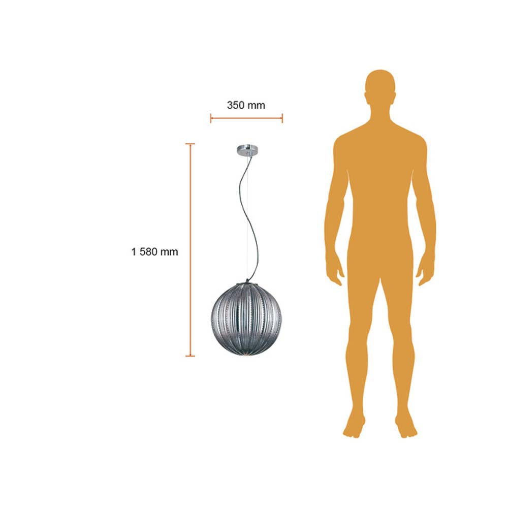COLGANTE CRISTAL 60W. 1.58MTS. ALTURA PROCION E27 NO INCLUYE FOCO CROMO ***TECNOLITE HAE***