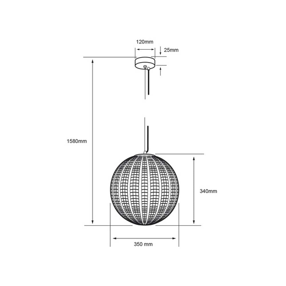 COLGANTE CRISTAL 60W. 1.58MTS. ALTURA PROCION E27 NO INCLUYE FOCO CROMO ***TECNOLITE HAE***