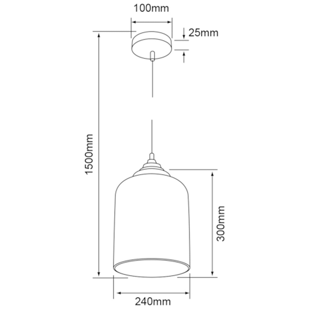 COLGANTE DE CRISTAL APODIS TECNOLITE 1.50 METROS DE ALTURA POTENCIA MÁXIMA 60W BASE E27 NO INCLUYE FOCO