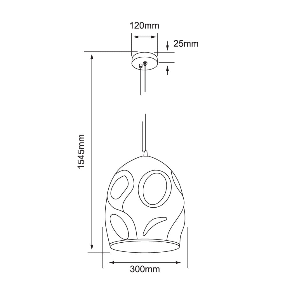 COLGANTE DE CRISTAL PROPUS TECNOLITE 1.54 METROS DE ALTURA POTENCIA MÁXIMA 60W BASE E27 NO INCLUYE FOCO ***TECNOLITE HAE***