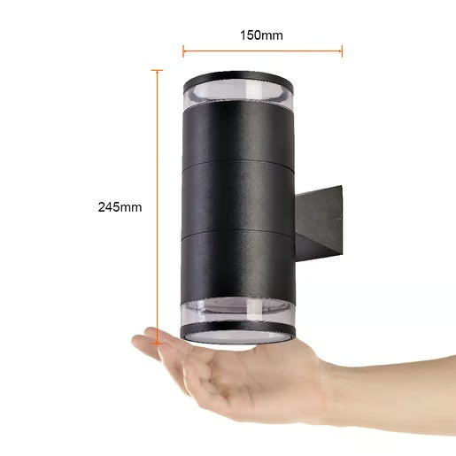 LUMINARIO EXT MURO LED 20W 30K NEGRO