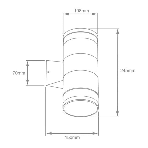LUMINARIO EXT MURO LED 20W 30K NEGRO
