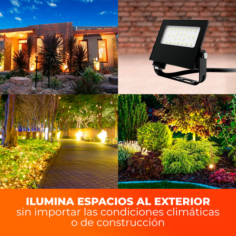 REFLECTOR EXT LED 20W 100-240V 1800LM 3000K NGR***HAE2025***