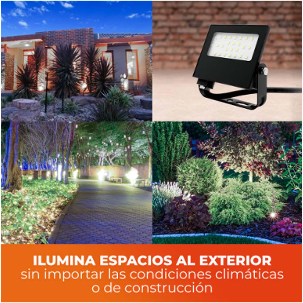 REFLECTOR EXT LED 20W 100-240V 1800LM 6500K NGR***HAE2025***