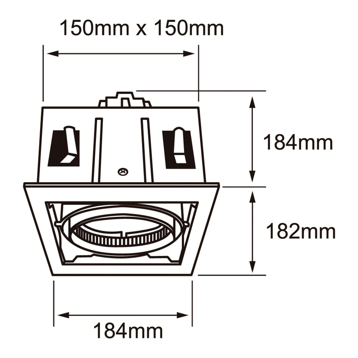 LÁMPARA EMPOTRABLE TECNOLITE LUYTEN I DIRIGIBLE BASE E27 NEGRO ***TECNOLITE HAE***