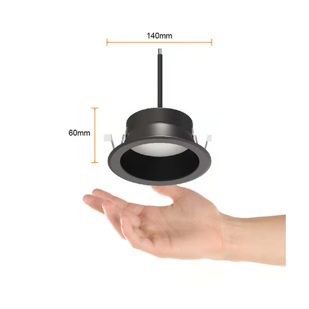 KIT DE 3 PIEZAS DE LUMINARIO INT. EMPOT. TECHO 20W/100-277V. 4000K NEGRO LUZ BLANCA NEUTRA KAMUY