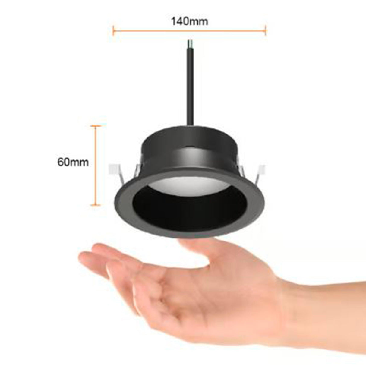 LUMINARIO INT. EMPOT. TECHO 20W/100-277V. 6500K NEGRO L.D. KAMUY