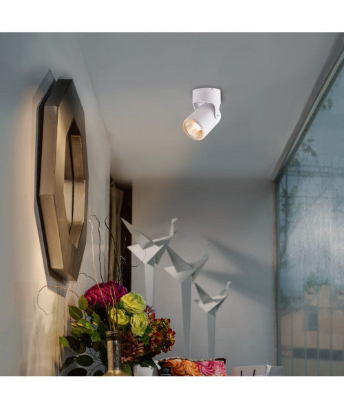 LAMPARA INTERIOR LED 20W. ALRIYA II SPOT SOBREPONER LUZ SUAVE CALIDA DIRIGIBLE BLANCO *** EXHIBIDO ***