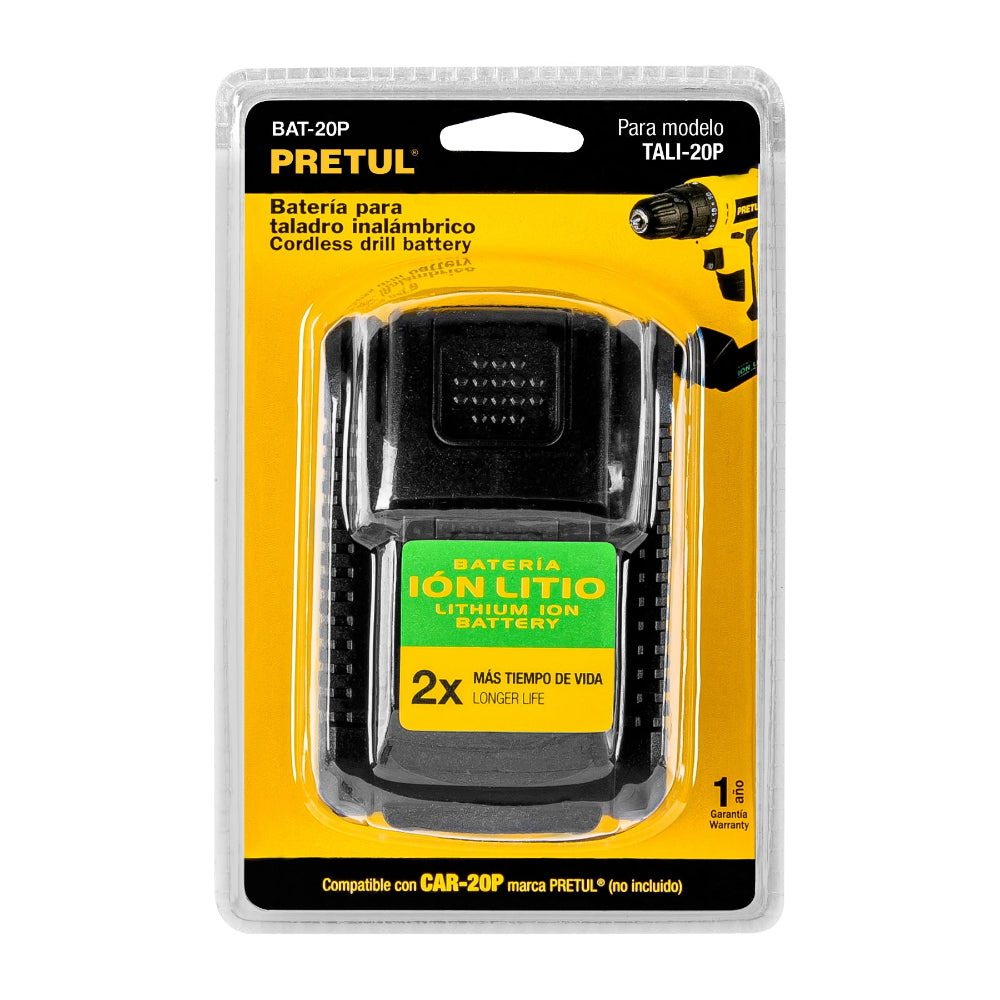BATERIA ION LITIO 20V PARA TALADRO TALI-20P PRETUL BAT-20P*** HAE ***
