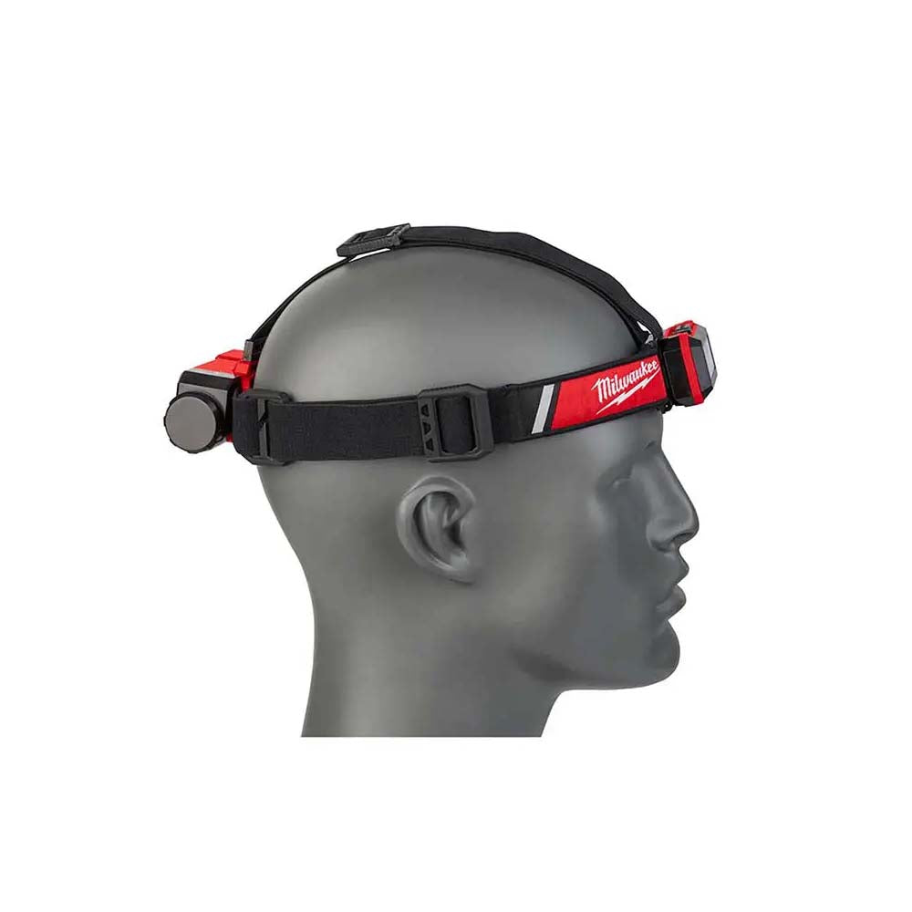 LINTERNA PARA CASCO / CABEZA PERFIL BAJO 600 LUMENES RECARGABLE USB REDLITHIUM BATERIA USB REDLITHIUM CABLE USB 4 GANCHOS PARA CASCO UNIVERSALES MILWAUKEE