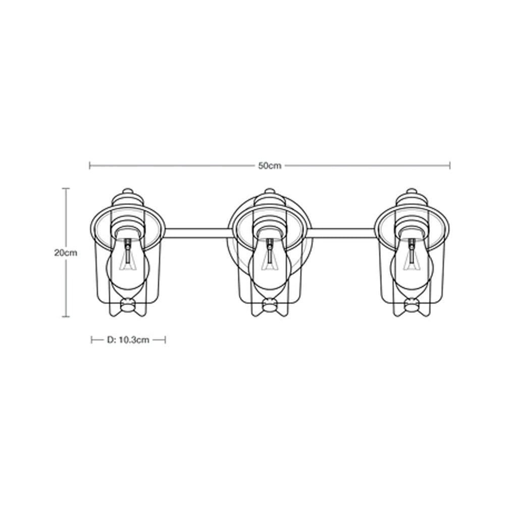 LAMPARA DE PARED NEGRO OSCURO VANITY DE BANO 40W T45 3 LUCES