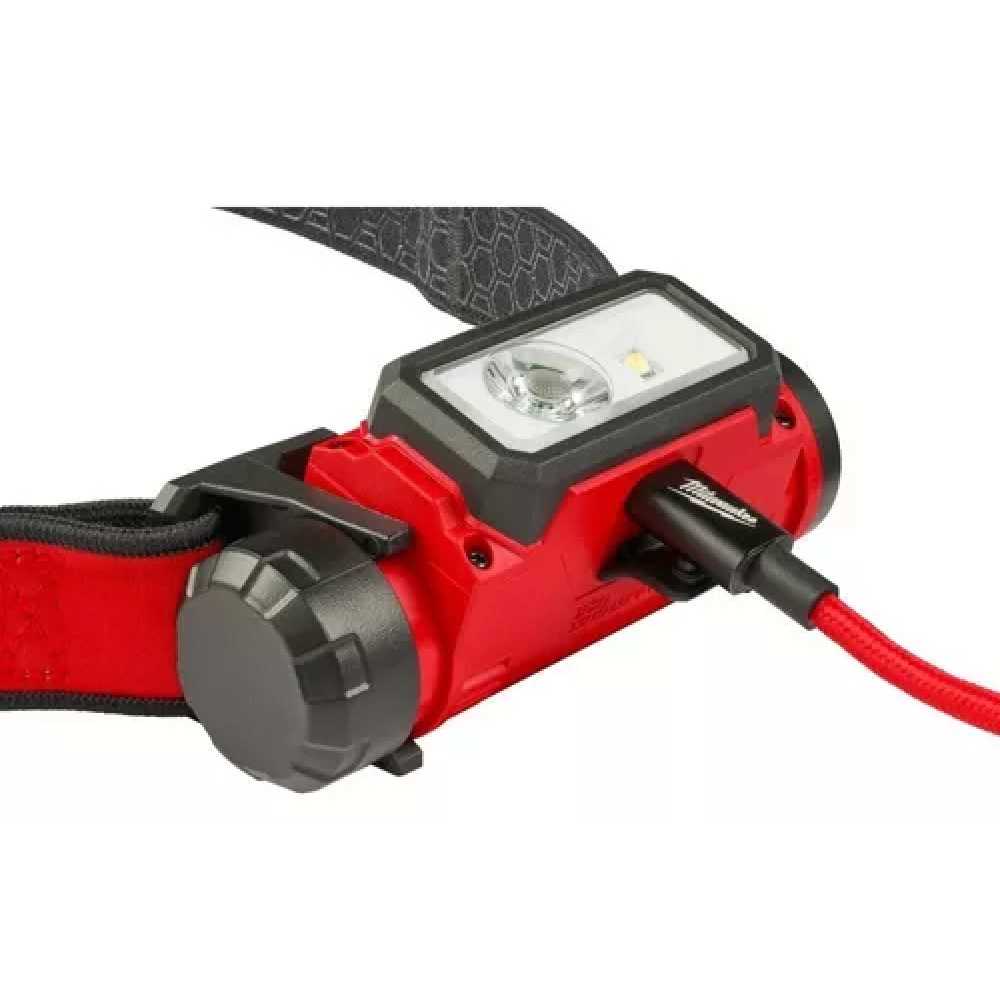 LINTERNA PARA CASCO 600 LUMENES RECARGABLE USB REDLITHIUM BATERIA USB REDLITHIUM CABLE USB C 4 CLIP PAREA CASCO MILWAUKEE
