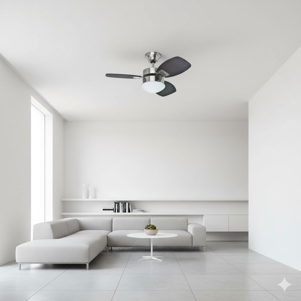 VENTILADOR TECHO 3 ASPAS 30 PULGADAS SPRITE COLOR NIQUE CEPILLADO 21677 HUNTER