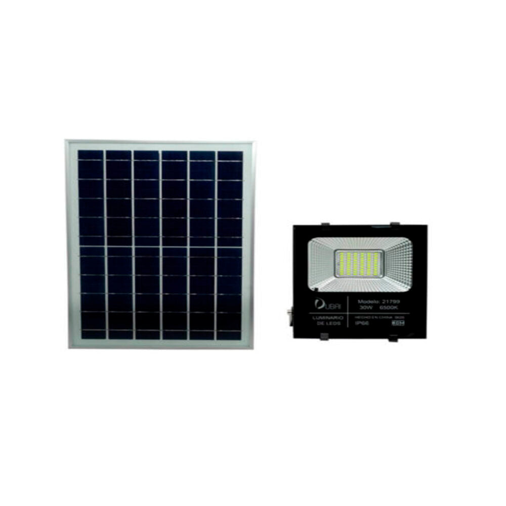 REFLECTOR CON PANEL SOLAR 30W 6500K IP60 MCA DUBAI***SIN T.E***