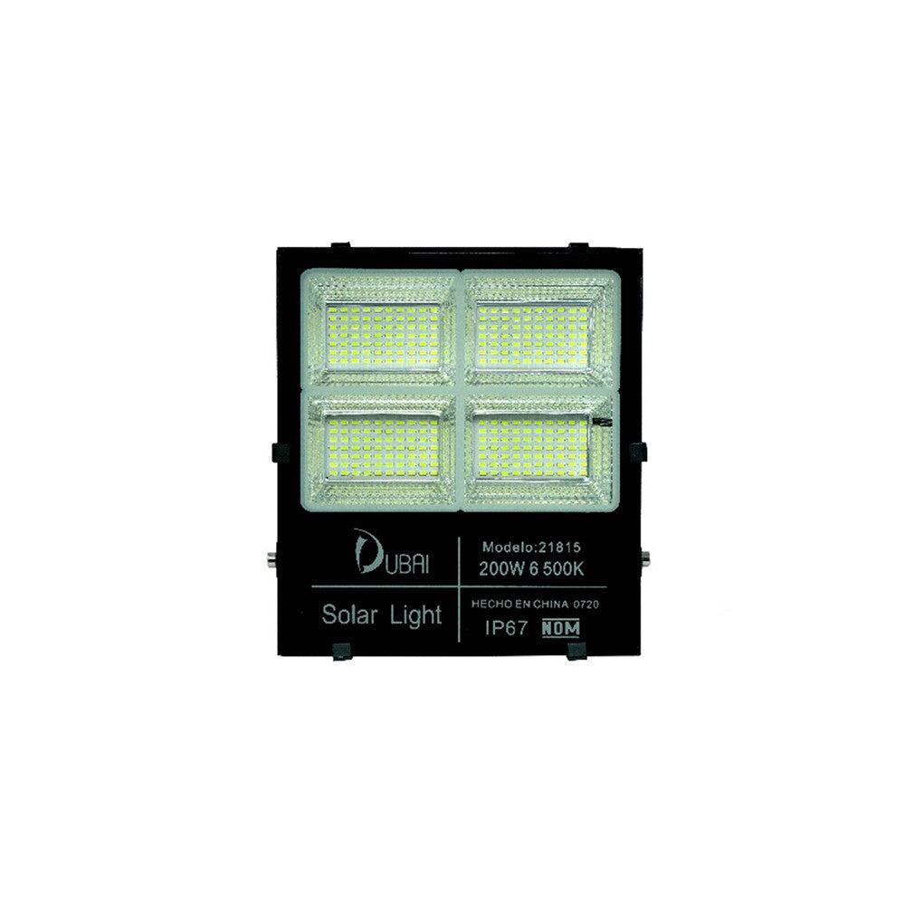 PANEL SOLAR DE REFLECTOR NEGRO 200W 25000LM IP66 6500K PROGRAMABLE MCA DUBAI ***SIN T.E*** ***HAE2025***