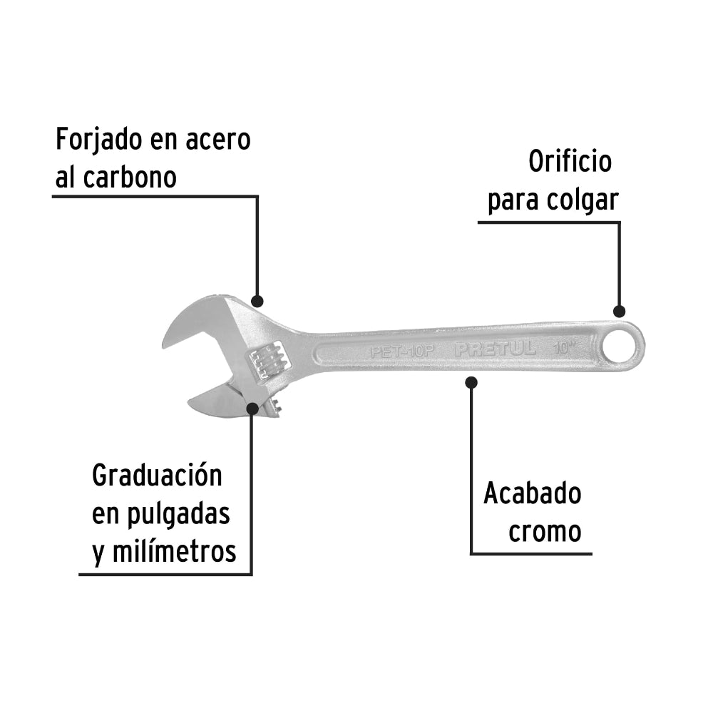 PERICO CROMADO 10" PRETUL