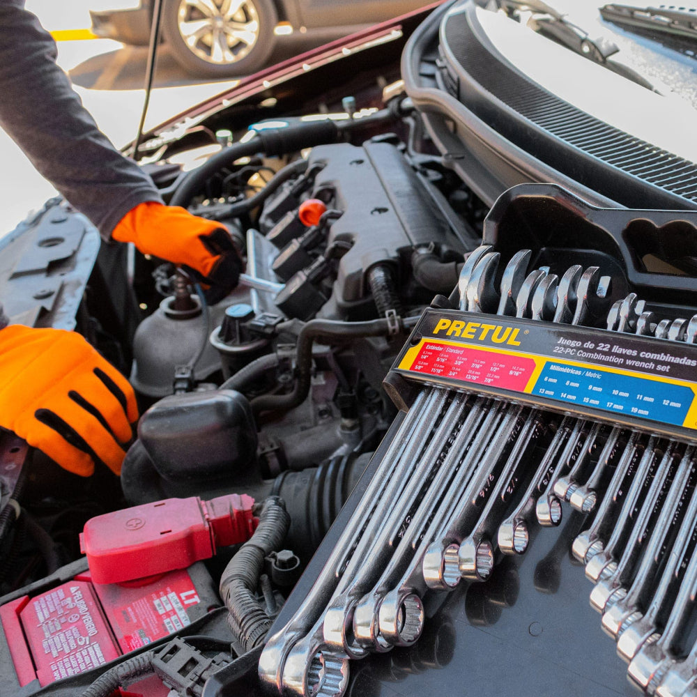 JUEGO DE 22 LLAVES COMBINADAS STD Y MM PRETUL