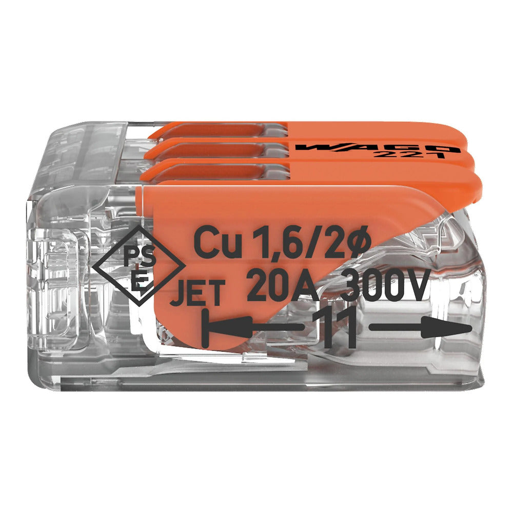 CONECTOR DE EMPALME 3 CONDUCTORES C/PALANCAS DE OPERACION CAL 12 AWG