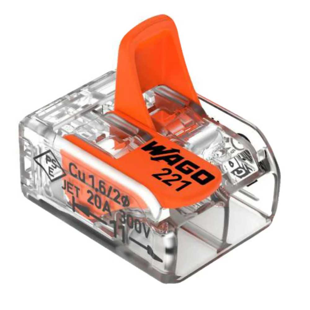 CONECTOR DE EMPALME 2 CONDUCTORES C/PALANCAS DE OPERACION CAL 10 AWG