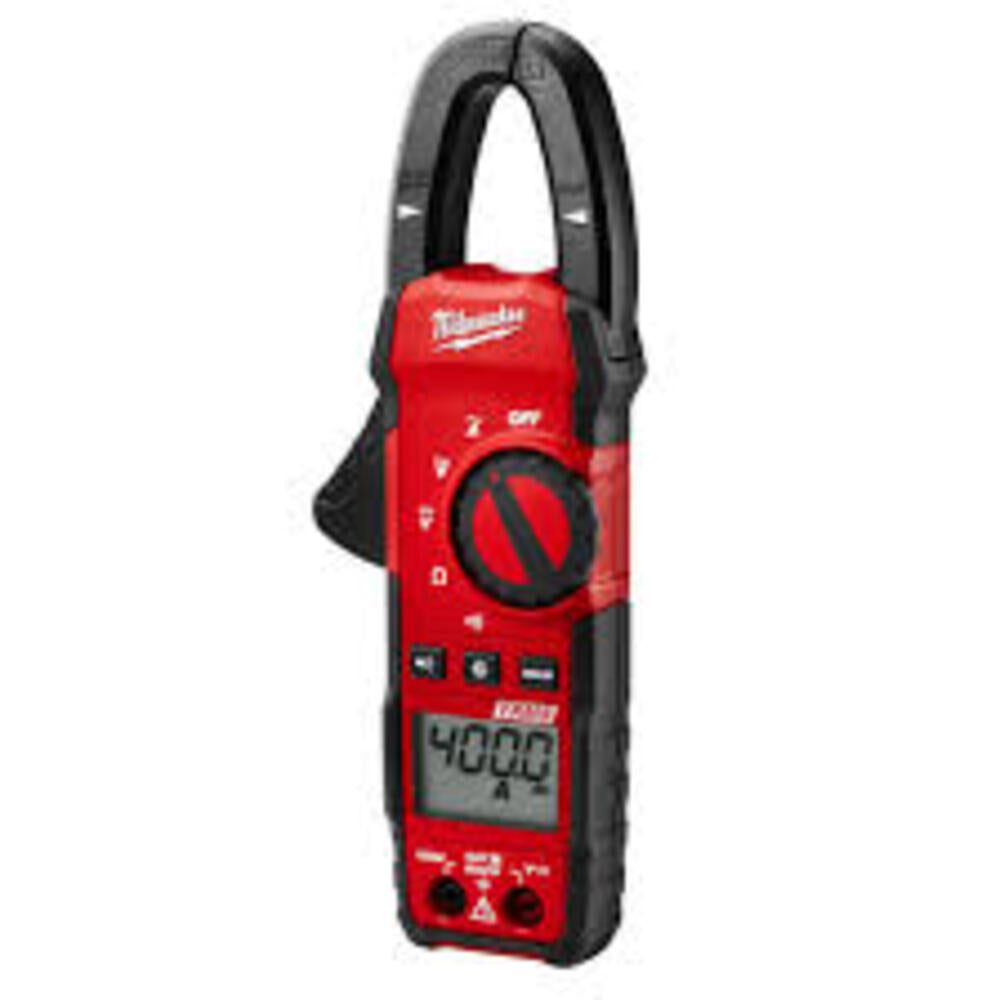 AMPERIMETRO DE GANCHO 600A/600V INCLUYE 1 TERMOPAR DOBLE TIPO BANANA DOS BATERIAS AA Y CABLES DE PRUEBA MILWAUKEE