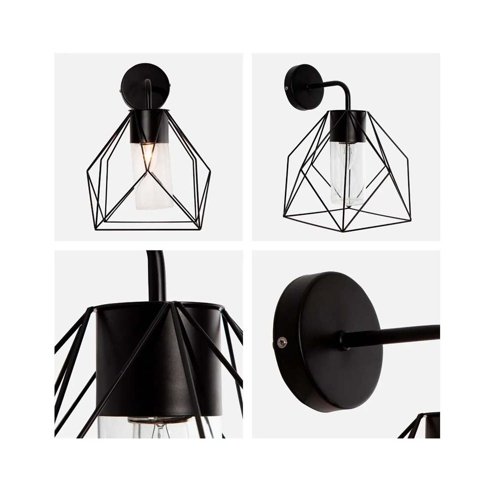 APLIQUE EXTERIOR DE PARED NEGRO 1L E27 10W IP44 LUMIMEXICO *** HA. LUMI ***