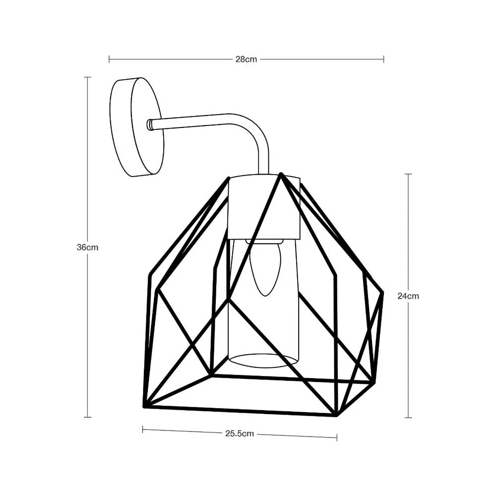 APLIQUE EXTERIOR DE PARED NEGRO 1L E27 10W IP44 LUMIMEXICO *** HA. LUMI ***