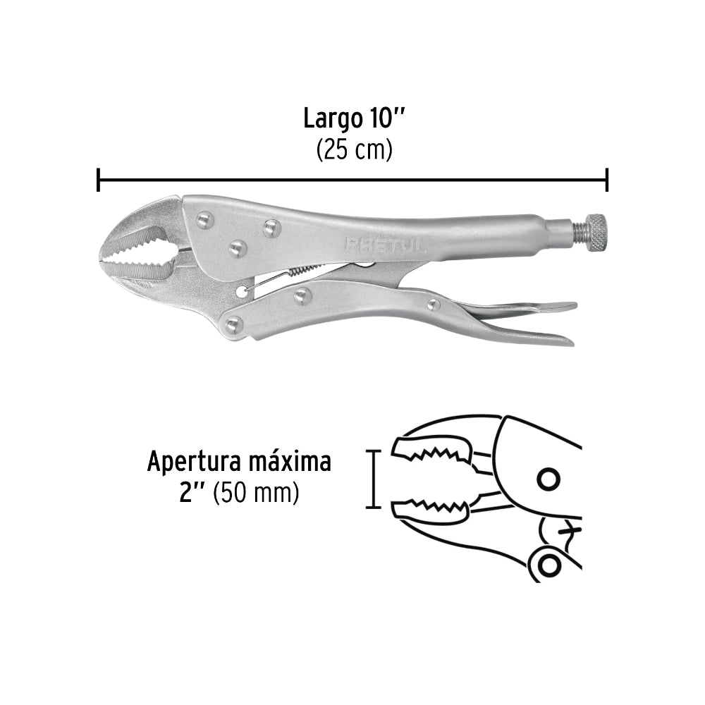 PINZA DE PRESION 10" MORDAZA RECTA PRETUL
