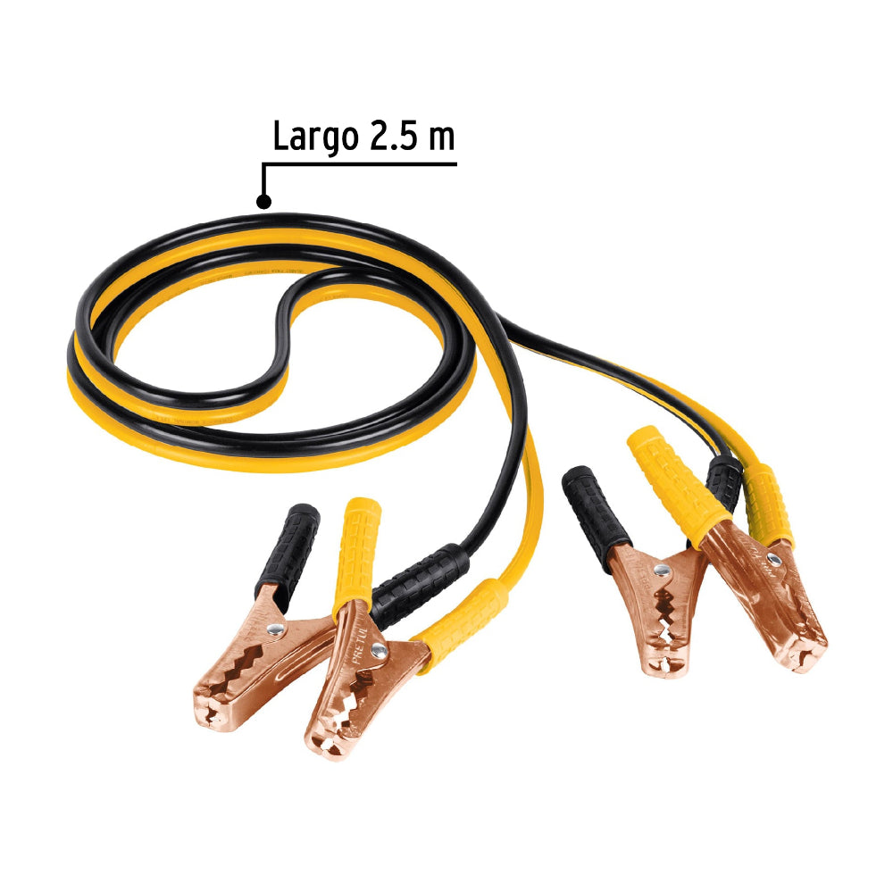 CABLES PASA CORRIENTE CAL. 10 AWG (5MM2) 2.5 MTS. 125A. C/FUNDA CAP-2510P 22808 TRUPER PRETUL