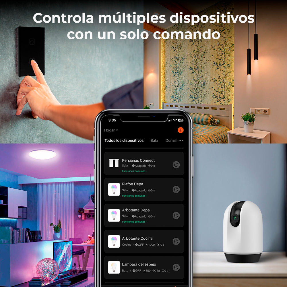 LAMPARA DE PIE/PARED PLEGABLE INTELIGENTE WIFI 22W LUZ RGB + BLANCA PERSONALIZABLE C/APP MOVIL Y ASISTENTES DE VOZ