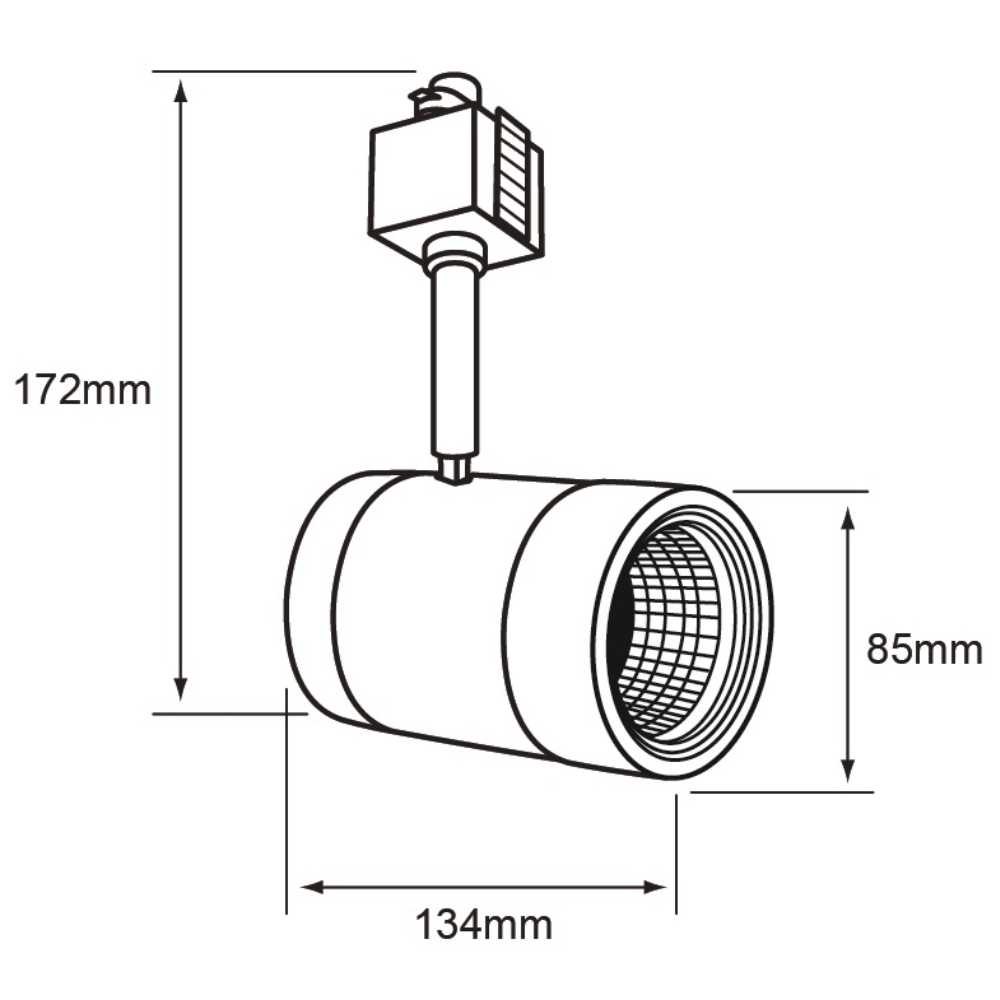 SPOT DE RIEL LED INDUS I TECNOLITE DIRIGIBLE DE INTERIOR 22W LUZ SUAVE CÁLIDA BLANCO