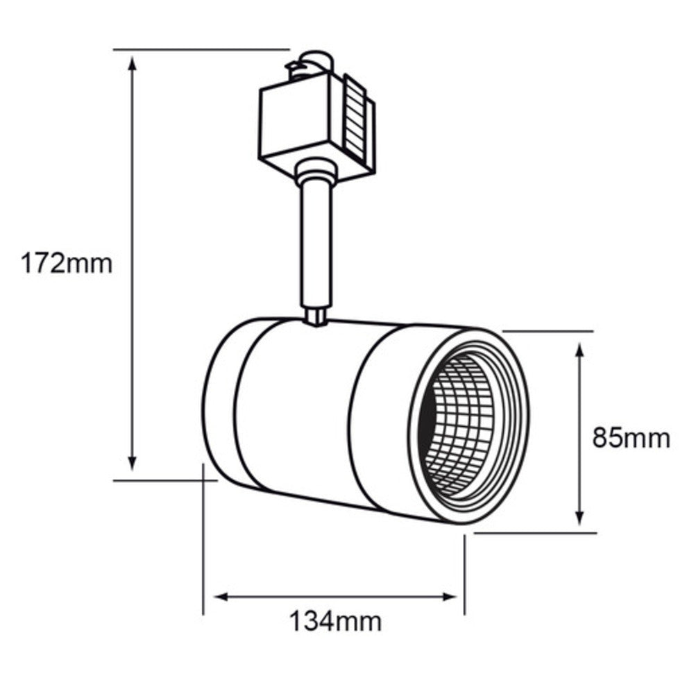 SPOT DE RIEL LED INDUS I TECNOLITE DIRIGIBLE DE INTERIOR 22W LUZ SUAVE CÁLIDA NEGRO