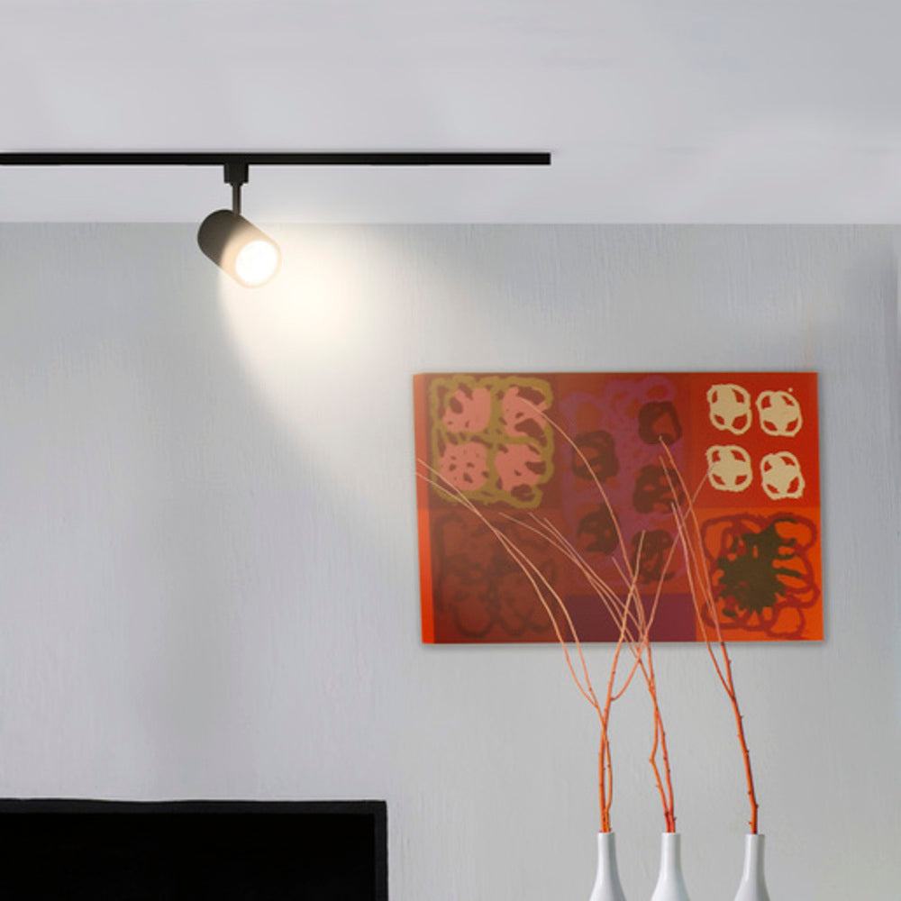 SPOT DE RIEL LED INDUS I TECNOLITE DIRIGIBLE DE INTERIOR 22W LUZ SUAVE CÁLIDA NEGRO