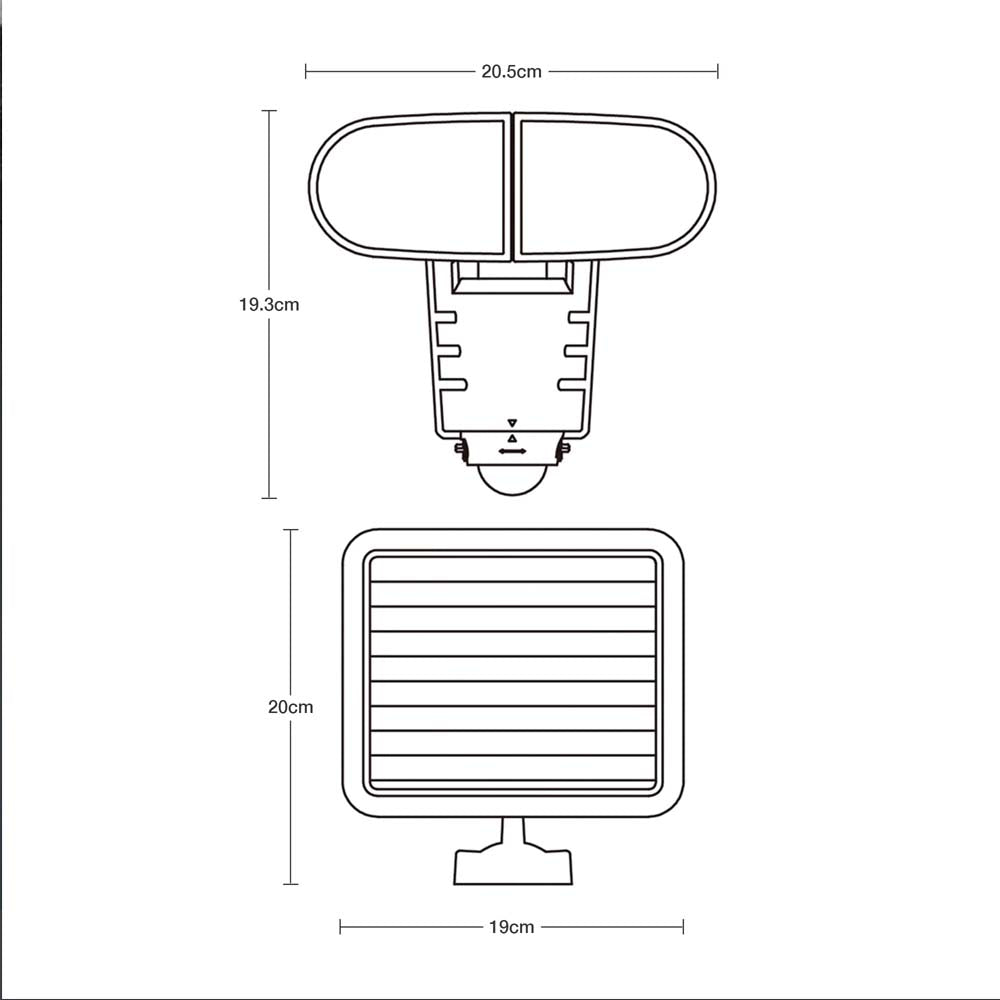 REFLECTOR SOLAR LED DOBLE CON SENSOR MOVIMIENTO 8W IP44 6500K