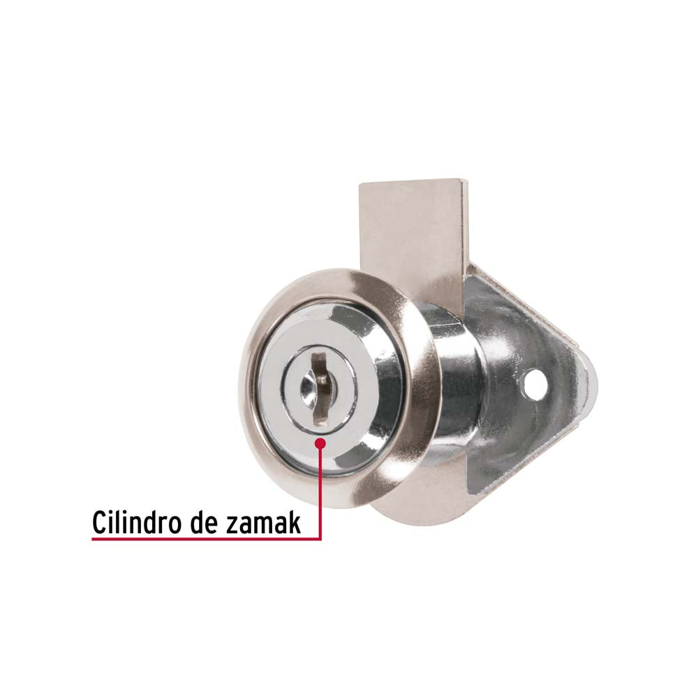 CERRADURA P/MUEBLE MOD. 21 CROMO ACCION VERTICAL HERMEX